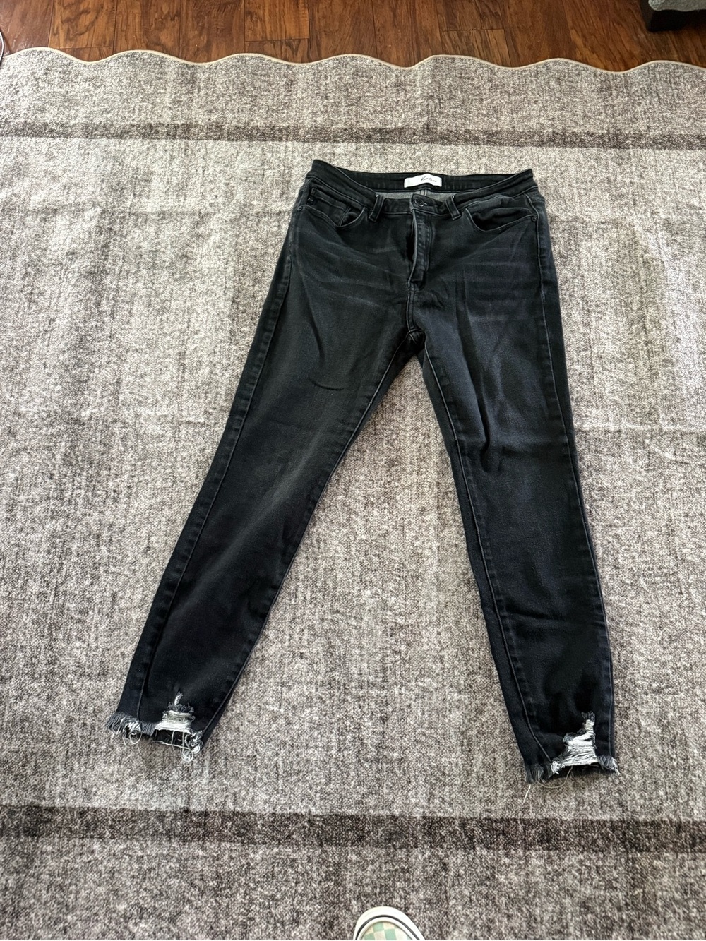 KanCan Black Skinny Jeans with Distressed Hem